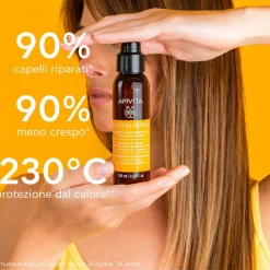 Apivita Keratin Repair Olio Termoprotettore e Riparatoratore, capelli danneggiati, anti-crespo