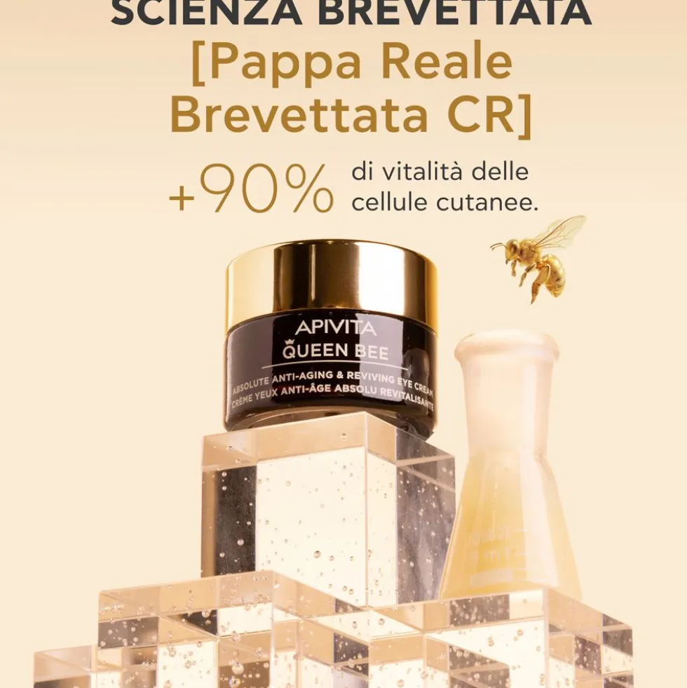Apivita Queen Bee Crema Contorno Occhi Antietà Assoluta e Rivitalizzante per borse, occhiaie + Face & Eye Foam 75 ml GRATIS