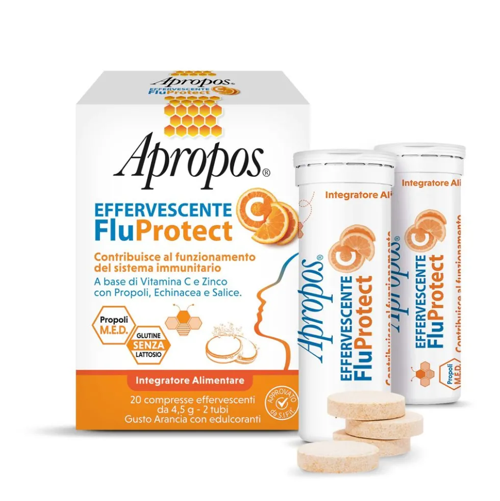 APROPOS EFFERVESCENTE C FLUPROTECT - COMPRESSE EFFERVESCENTI
