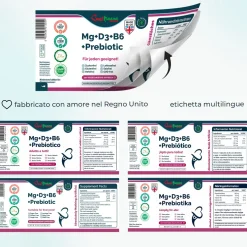 Best Immune Complesso prebiotico di Magnesio Lattato con Vitamina B6, D3 e Inulina