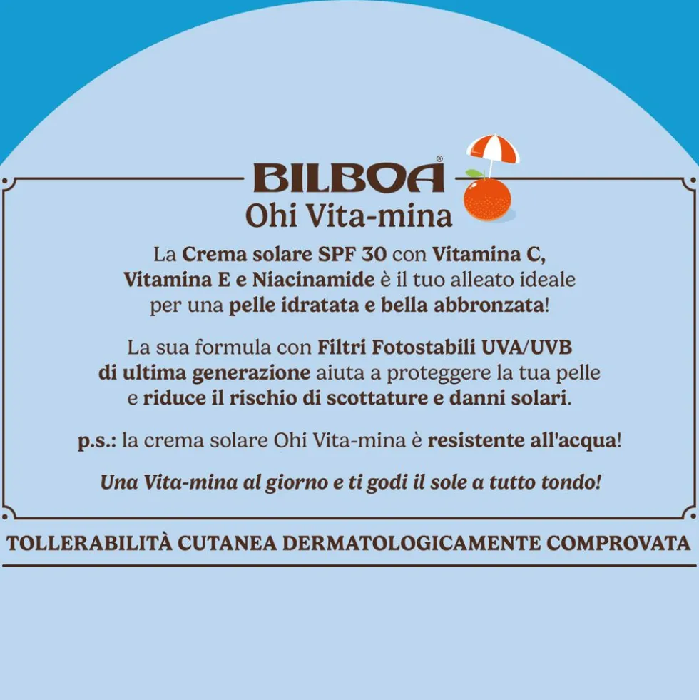 Bilboa Ohi Vita-mina Latte Solare SPF 30 con multivitamina