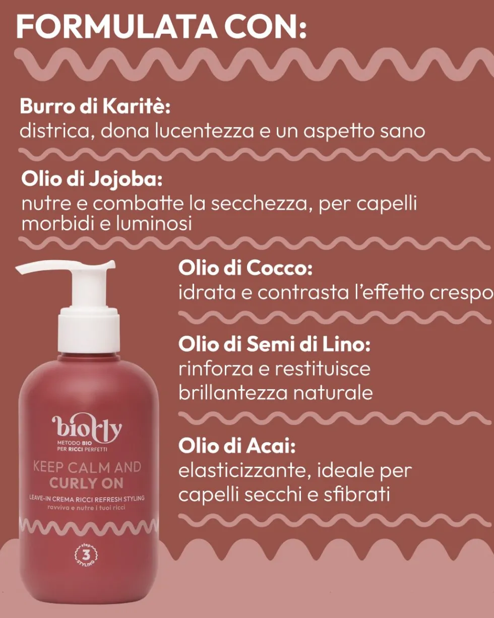 Biorly - Keep Calm And Curly On - STYLING per CAPELLI RICCI - Certificato BIO