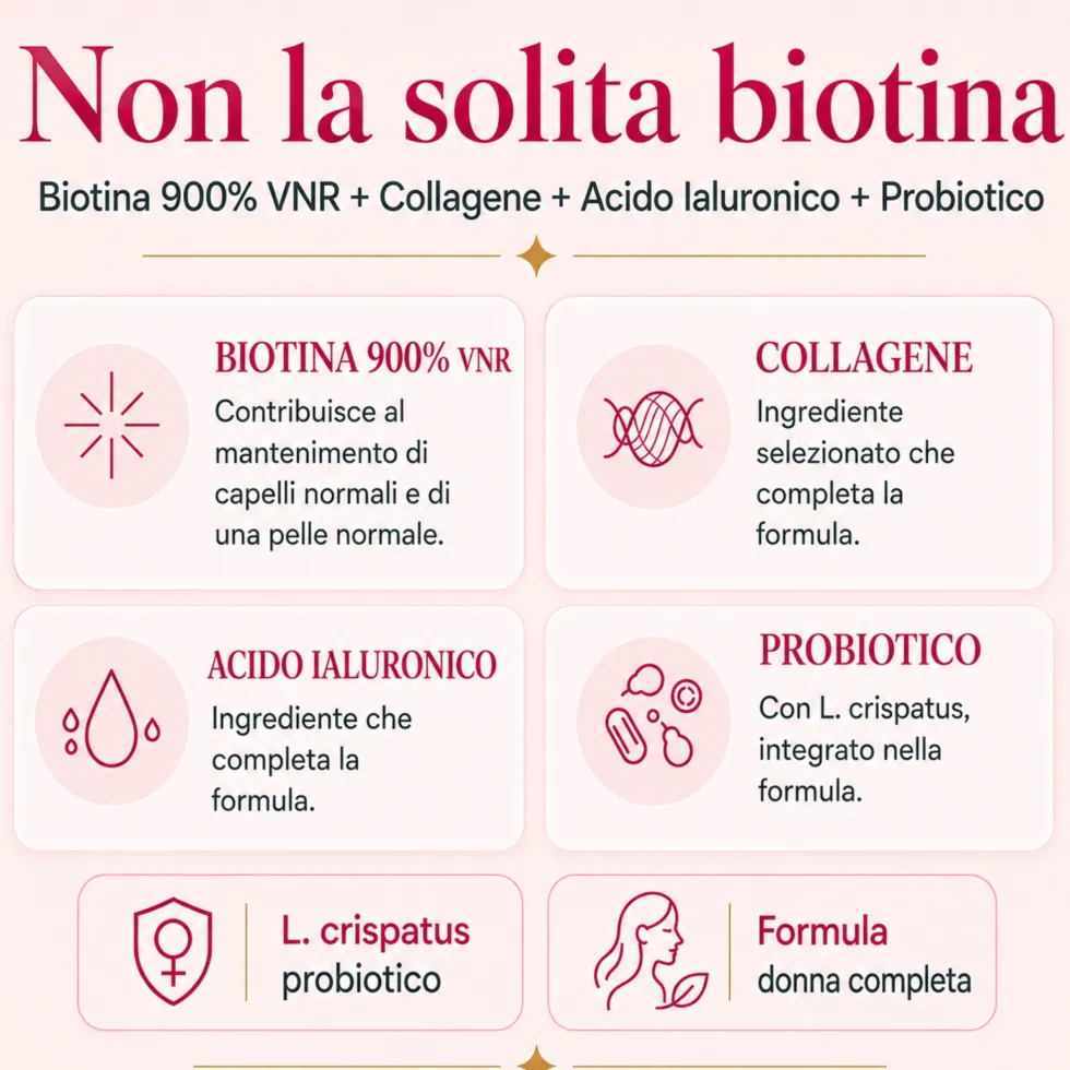 Biotina Donna – Integratore per capelli, pelle e unghie | Vitaminact