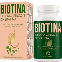 Biotina 450 mcg 900% RDA - Integratore per capelli e unghie con Cheratina, Zinco e Selenio