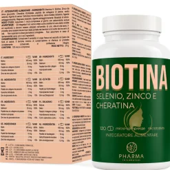 Biotina 450 mcg 900% RDA - Integratore per capelli e unghie con Cheratina, Zinco e Selenio