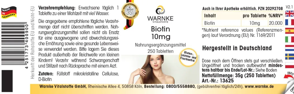 Biotina 10 mg - 250 compresse