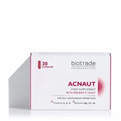 Biotrade Acnaut Integratore per pelli grasse e acneiche, capelli e unghie con lievito di birra