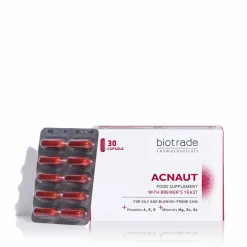 Biotrade Acnaut Integratore per pelli grasse e acneiche, capelli e unghie con lievito di birra