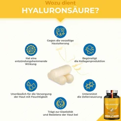 Capsule di acido ialuronico Nutrimea ad alto dosaggio – collagene marino con vitamina C e vitamina A