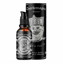 Charlemagne olio da barba per uomo – profumo lime e menta, con olio di vinaccioli, mandorle e jojoba