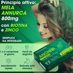CISBANI PHARMA Anchebi - Integratore Alimentare per Capelli, Pelle ed Unghie con Biotina e Cheratina