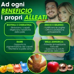CISBANI PHARMA Anchebi - Integratore Alimentare per Capelli, Pelle ed Unghie con Biotina e Cheratina