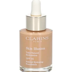 Clarins Skin Illusion Fondotinta Liquido Idratante Naturale SPF 15, 114 Cappuccino, 30 ml