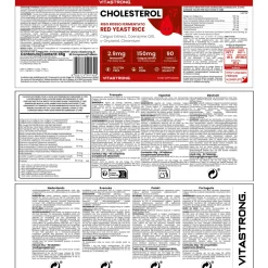 Colesterolo Lipid Complex – Scorta 3 Mesi | Riso Rosso Fermentato, Monacolina K, Q10 | Vitastrong