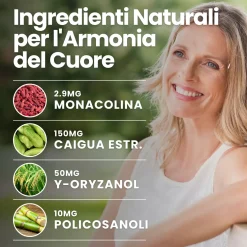 Colesterolo Lipid Complex – Scorta 3 Mesi | Riso Rosso Fermentato, Monacolina K, Q10 | Vitastrong