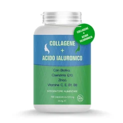 Collagene e Acido Ialuronico per viso e capelli con Biotina e Coenzima Q10 alta biodisponibilità