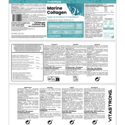 Collagene Marino Brevettato Tipo 1-2 + Acido Ialuronico - Pelle, Articolazioni, Capelli | VITASTRONG