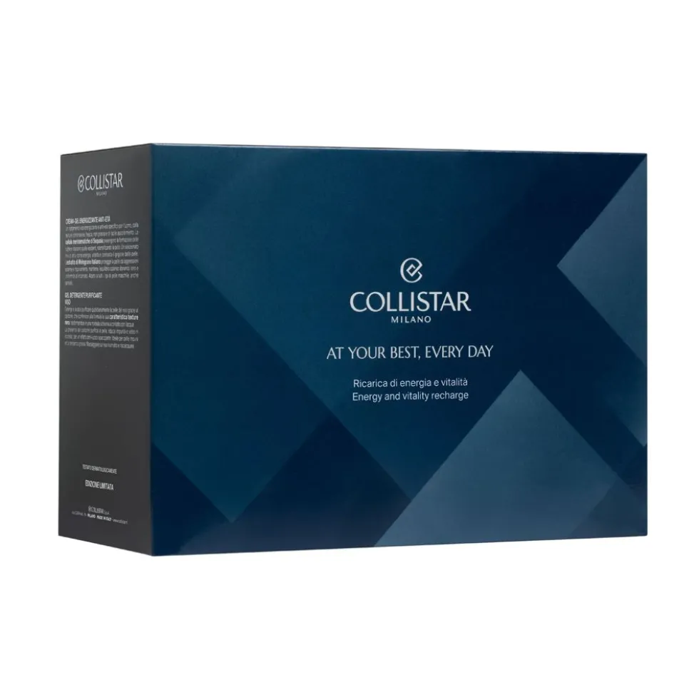 Collistar Cofanetto Crema-Gel Energizzante Anti-Età 50ml + Gel Detergente Purificante Viso 125ml + Pochette