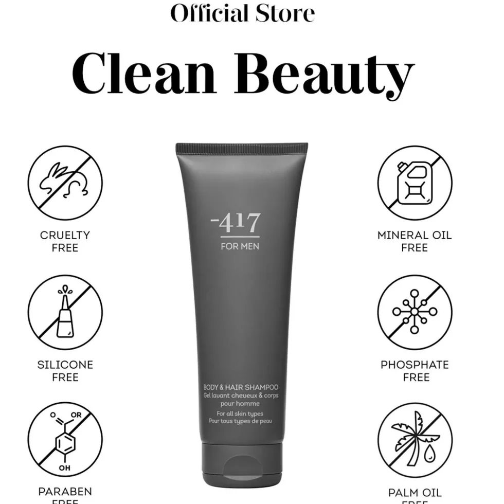 417 Dead Sea Cosmetics Shampoo corpo e capelli per uomo con burro di karité e aloe vera, 8,4 oz