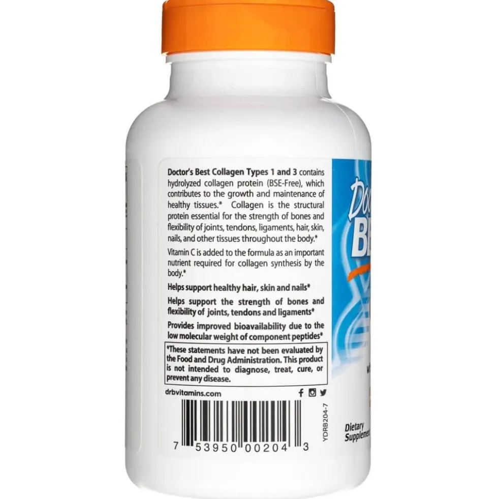 DOCTOR'S BEST Collagene di tipo 1 e 3 1000 mg