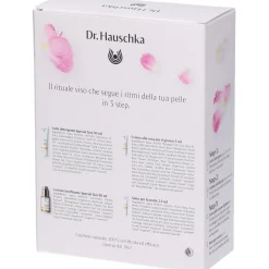Dr Hauschka Discovery Kit Rituale Calmante Latte Detergente + Crema alla Rosa + Lozione Tonificante + Siero Notte
