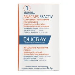 Ducray Anacaps Reactiv Integratore alimentare per capelli 30 capsule - situazione occasionale - Risparmia il 10% con il codice: pierre1026