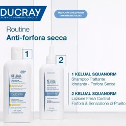Ducray Kelual Squanorm Shampoo Antiforfora Trattante Idratante Forfora Secca 400ml, Elimina 100% della forfora, Azione anti-ricomparsa, Cuoio capelluto secco - Risparmia il 10% con il codice: pierre1026
