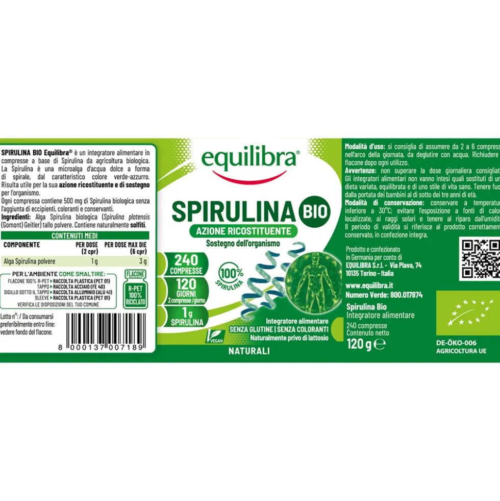 Equilibra Spirulina Bio 240 Compresse - Risparmia il 10% con il codice: equilibra1026