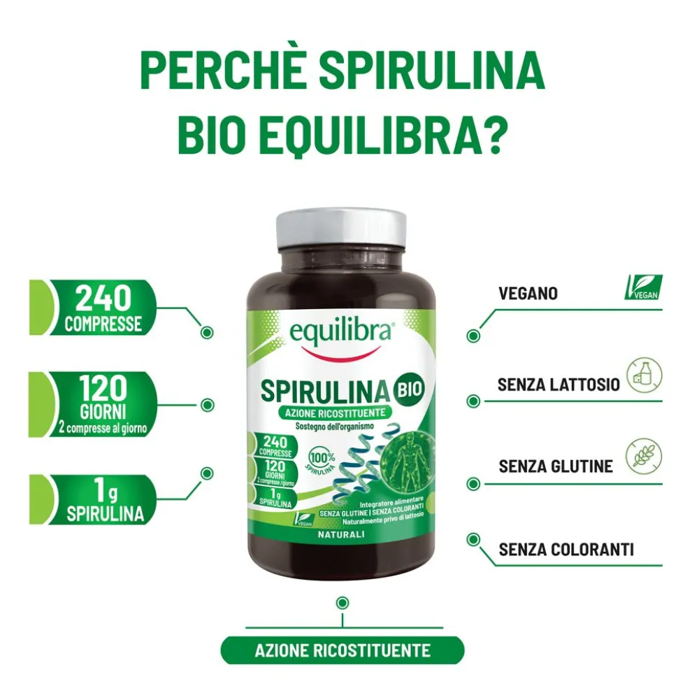 Equilibra Spirulina Bio 240 Compresse - Risparmia il 10% con il codice: equilibra1026