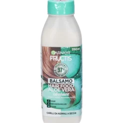 Garnier Balsamo Idratante Fructis Hair Food, Balsamo idratante all'aloe per capelli disidratati, 350 ml