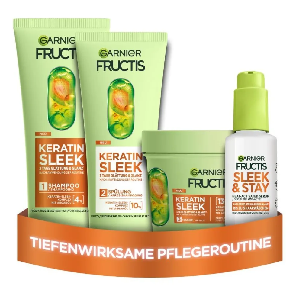 Garnier Fructis Keratin Sleek Set trattamento capelli