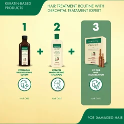 Gerovital Tratament Expert Kit Rigenerazione Capelli con Cheratina – Fiale Fortificanti