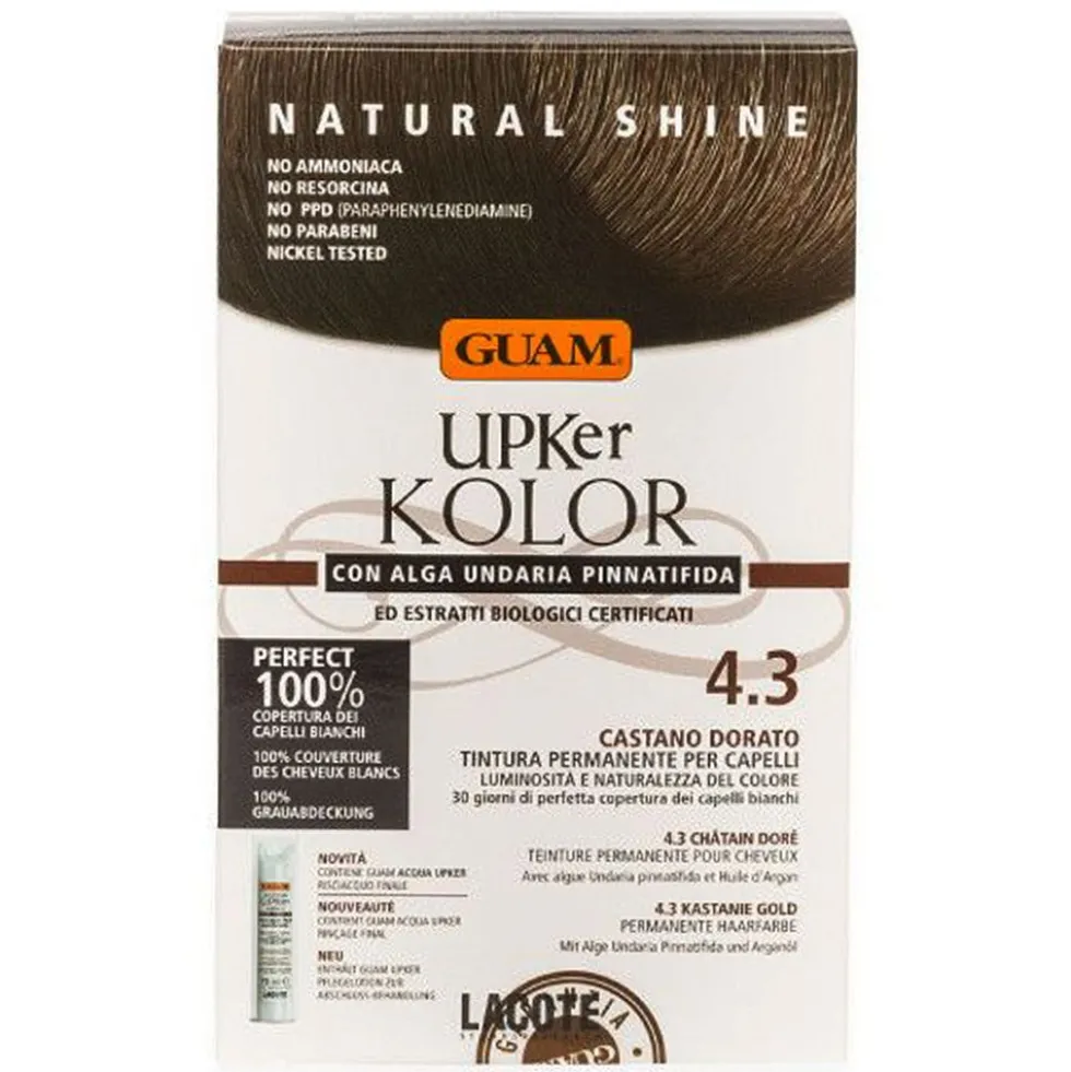 GUAM® Upker Kolor Tinta Capelli Castano Dorato 4.3 Idf