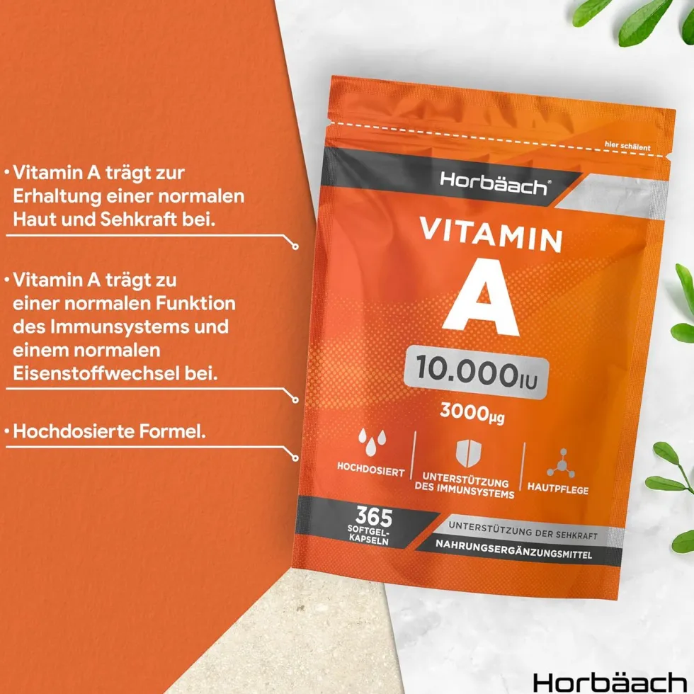 Horbaach Vitamina A ad alto dosaggio 10000 UI Capsule