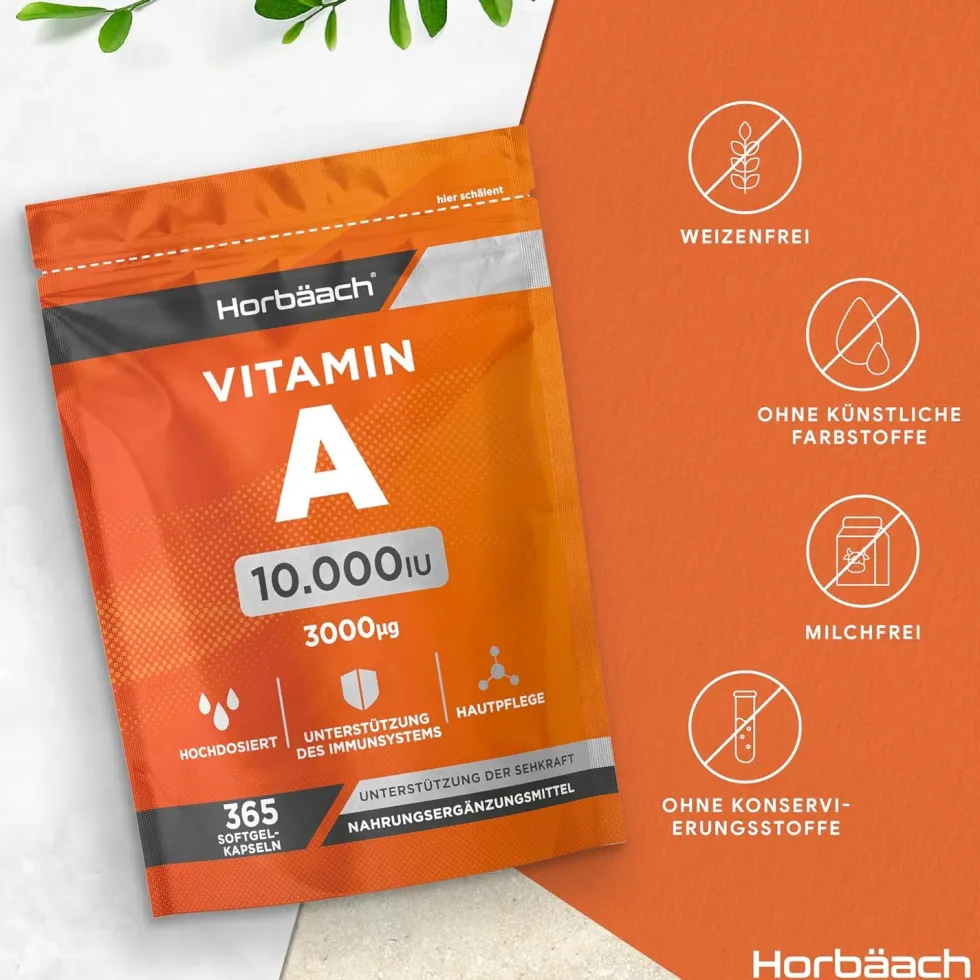 Horbaach Vitamina A ad alto dosaggio 10000 UI Capsule