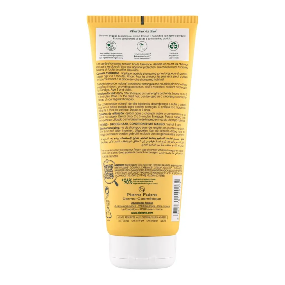 Klorane Balsamo al Mango Nutriente 200ml - Capelli secchi
