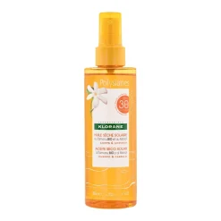 Klorane Olio Secco Solare SPF 30 con Tamanu BIO e Monoi 200ml - Protezione solare corpo e capelli