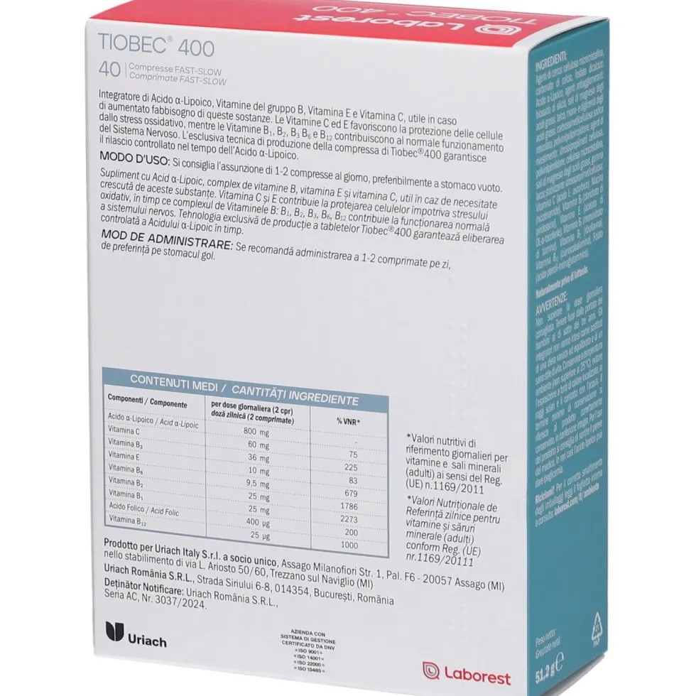 Laborest® Tiobec® 400 Fast-Slow Compresse