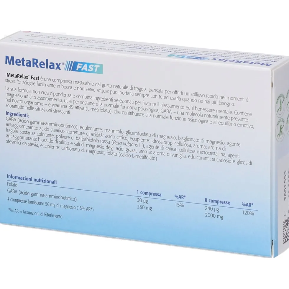 Metagenics Metarelax Fast Compresse Masticabili Gusto Naturale Di Fragola