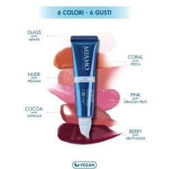 Miamo Lip Gloss Aging Defense SPF 30+ Tono Berry Gusto Frutti Rossi
