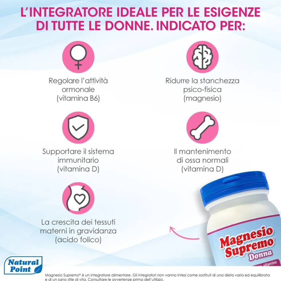 Natural Point Magnesio Supremo® Donna - Risparmia il 20% con il codice: donna1026