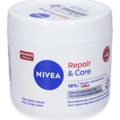 Nivea Crema Corpo Repair & Care Urea 400 ml, Crema multiuso idratante per pelle molto secca e ruvida