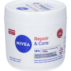 Nivea Crema Corpo Repair & Care Urea 400 ml, Crema multiuso idratante per pelle molto secca e ruvida