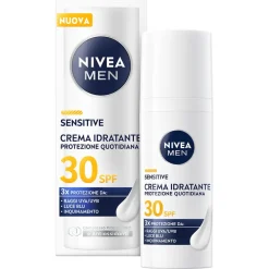 Nivea Men Sensitive Crema Viso Uomo Idratante Protezione Quotidiana SPF 30 50 ml per pelli sensibili