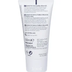 Nivea Men Sensitive Viso e Barba Cream Gel 50 ml, Crema viso uomo per un sollievo dalle irritazioni