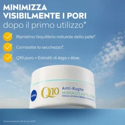 Nivea Q10 Anti-Rughe Minimizzante Pori Crema Giorno SPF 15 50 ml, Crema viso antirughe e opacizzante + MICELLAIR ACQUA MICELLARE 5in1 PELLI SENSIBILI mini 100 ml GRATIS