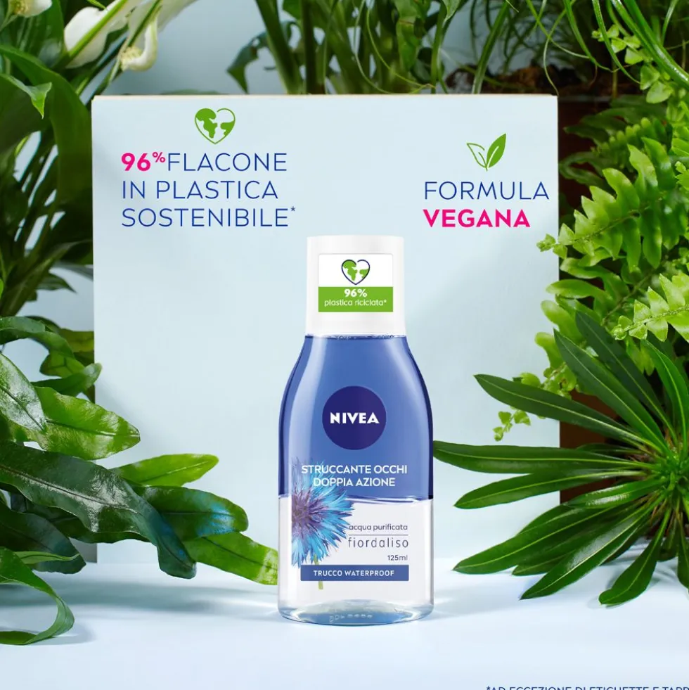 Nivea Struccante Occhi Doppia Azione 125 ml, Olio struccante bifasico per gli occhi + MICELLAIR ACQUA MICELLARE 5in1 PELLI SENSIBILI mini 100 ml GRATIS
