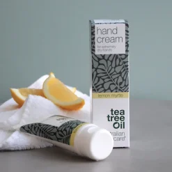 Olio Australian Bodycare di tea tree per la cura del corpo + crema per le mani al mirto e limone