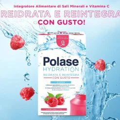 Polase Hydration Magnesio e Potassio Vitamina C Lampone, 12 bustine
