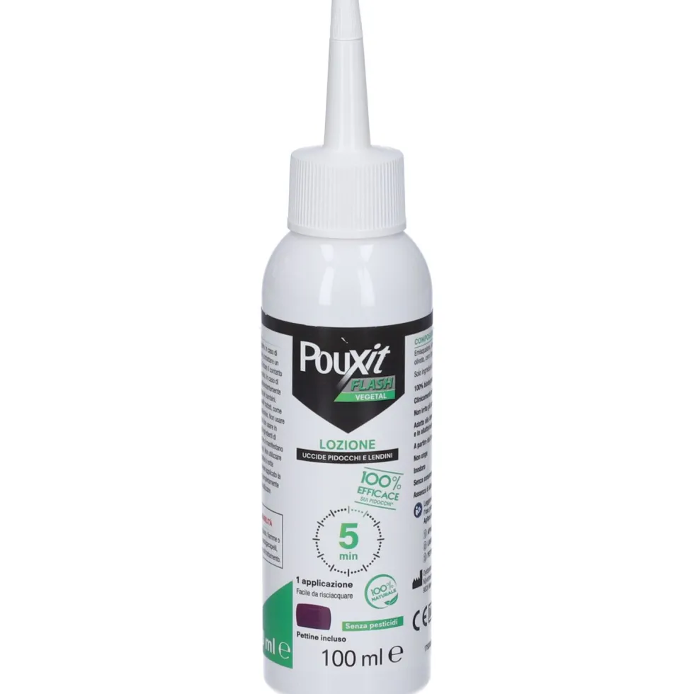 Pouxit Flash Vegetal Lozione Pidocchi E Lendini 100 Ml Con Pettine
